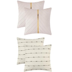 REGALWOVEN 4 Pcs Modern Farmhouse Decorative Throw Pillow Covers 18" x 18" - 1 of 4