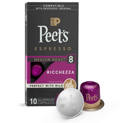 Peet's Espresso Ricchezza Medium Roast Aluminum Capsules - 10ct/1.87oz