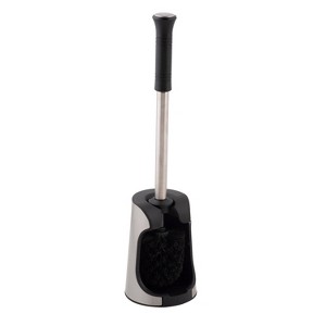 Stainless Steel Toilet Bowl Brush Finger Print Proof Gray - Bath Bliss: Durable Polypropylene Cleaning Accessory - 1 of 4