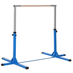 NAYSAYE Exercise Trainer Folding Gymnastics Bar with Shock Absorption Adjustable Height for Kids Home Training, Blue, 76.40"*47.60"*59.10" - 1 of 4