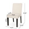 Upholstered Contemporary Armless Dining Chairs – Set of 2 Accent Side Leisure Chairs with Rubberwood Legs -Christopher Knight Home Wingback Chairs - 2 of 4