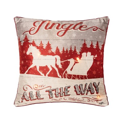 C&F Home Jingle All The Way Light-Up LED 18" x 18" Throw Pillow