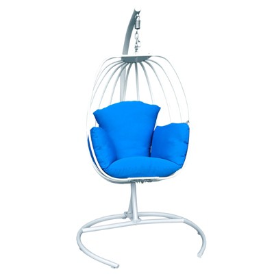 DSVIMOY Hanging Egg Chair with Stand, Hammock Swing Chair with Hanging Kit, Blue, 73.6"*47.2"*43.3"