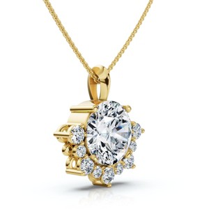 Pompeii3 Certified 3.25Ct Diamond Pendant 14k Gold 18" Women's Necklace Lab Created FG/VS - 1 of 2