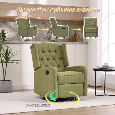 MOONMISS Rocking Recliner Chair,360 Degree Swivel Nursery Rocking Chair,Glider Chair