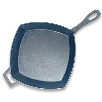 KitchenAid Enameled Cast Iron Skillet with Helper Handle and Pour Spouts,  12-Inch, Blue Velvet