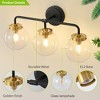 POWLIG 22.44-in 3-Light Black&Gold Bathroom Light Fixtures Over Mirror Vanity Lighting with Clear Glass Globe Shades - 3 of 4