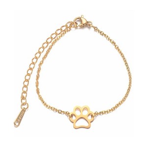 Hollywood Sensation EternalPrint Link Chain Paw Print Charm Bracelet 6 Inches - 1 of 4