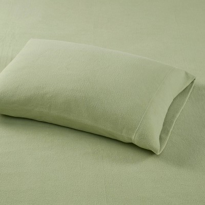 Green Plaid Twin Polyester Micro Fleece Sheet Set