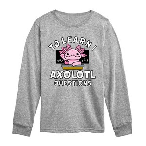 Boys' - Instant Message - To Learn I Axolotl Questions Long Sleeve Graphic T-Shirt - 1 of 4