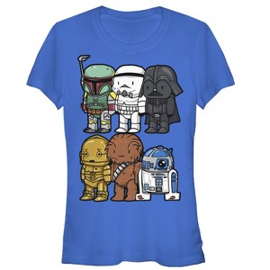 Juniors Womens Star Wars Cartoon Characters T-Shirt - 1 of 3