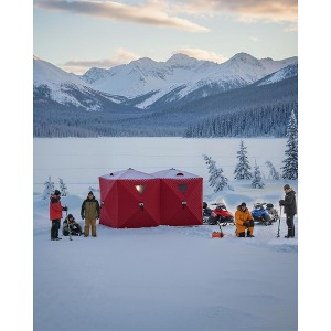 Portable Pop-Up Ice Fishing Tent, Spacious 3 to 4 Person Ice Fishing Shelter, Insulated Hub Shelter Includes 6 Anchors, Ropes & Carry Bag - 1 of 4