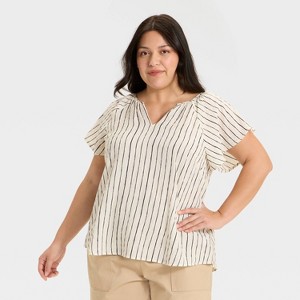 Women's Flutter Short Sleeve Top - Ava & Viv™ - 1 of 2