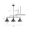 LNC Donnish 3-Lights 35.7" Farmhouse Linear Kitchen Island Pendant  Lights, Matte Black and Brushed Gray - 3 of 4