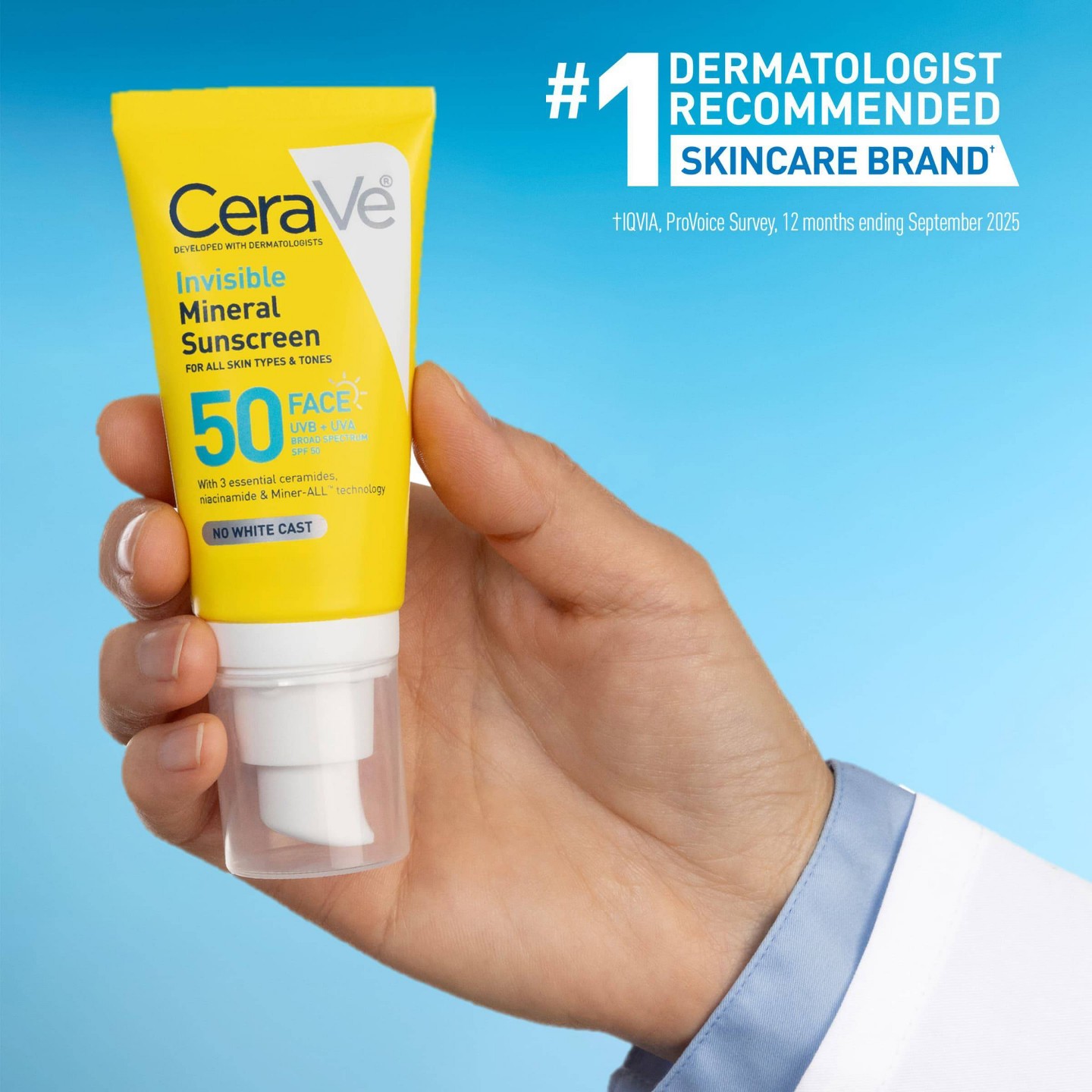 Минеральное солнцезащитное средство для лица CeraVe Invisible SPF 50, 1.62 fl oz — фото 8