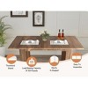 63 Inch Farmhouse Dining Table with Storage Shelves and Heavy Duty Legs,Wood Rustic Kitchen Table for Dining Room,Easy Assembly,6 Seating - 3 of 4