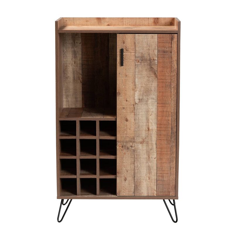 Mathis Wood and Wine Cabinet Brown/Gold - Baxton Studio, 5 of 12