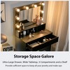 Costway Vanity Table Set with Lighted Mirror 8 LED Bulbs Large Drawer Cushion Stool - 4 of 4