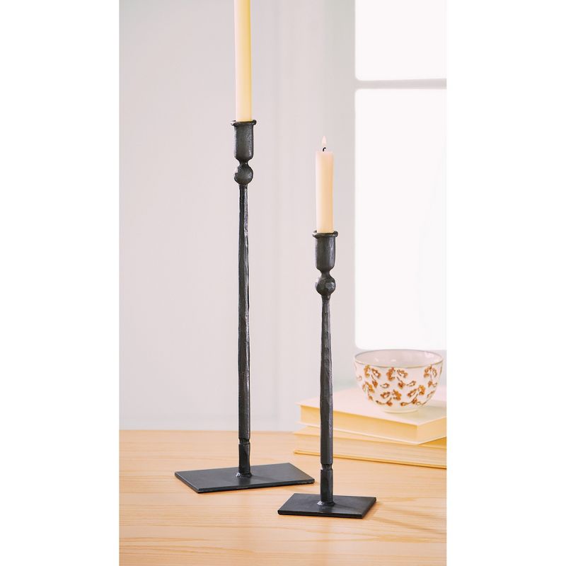 tag Tribeca Black Iron Taper Candle Holder Tall, 19.2H inches., 2 of 3