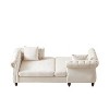 81-inch Chenille Face-to-face Chaise Lounge with Two Pillows,Nailhead trim,Button Tufted Design and Rolled Arms for Lounge, Living room and Office - 3 of 4