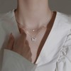 Silver Butterfly Necklace for Women Layered Rose Gold Butterfly Necklace Gold Butterfly Choker Butterfly Pendant Necklace Silver Butterfly Jewelry - 2 of 4