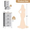 CAVINAS Fabric Drawers Dresser for Bedroom,Metal Frame Tall Storage Cabinet with Wood Top,Chest of Drawers for Bedroom,Entryway,Living Room - 3 of 4