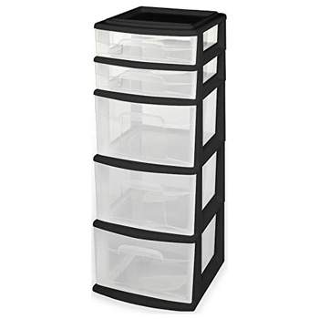 Rubbermaid 94600ROS Optimizers Four-Way Organizer with Drawers Plastic 10 x  13 1/4 x 13 1/4 Clear