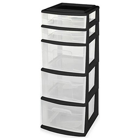 Free Shipping on 5-Tier Narrow Slim Container Cabinet White Plastic Storage  with 5 Drawers for Bathroom｜Homary