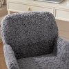 Sapphtopaz Home Office Chair with Wheels, Upholstered Adjustable Swivel Vanity Chair with Golden Metal Base, Desk Chair for Office, Study Room - 2 of 4