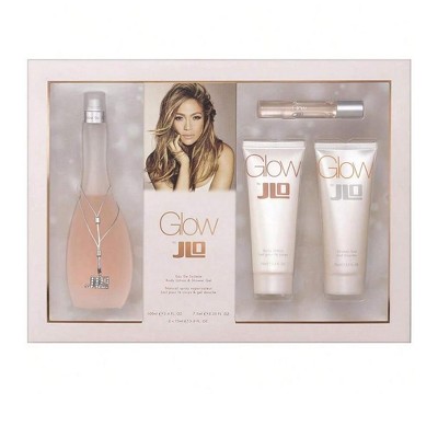 Glow By J.Lo 4 Pc Set Women Edt 3.4, Spray 0.25, Body Lotion 2.5, S/G 2.5 Oz