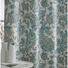 HLC.ME Amalfi Paisley Faux Silk 100% Blackout Thermal Lined Curtain Grommet Panels - Energy Efficient, Noise Reducing - Set of 2 - 3 of 4