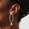 Black Bow Jewelry Green Aventurine Bead Round Hoop Earrings in Stainless Steel - 35mm - 3 of 4