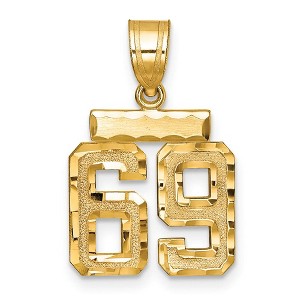Black Bow Jewelry 14k Yellow Gold, Varsity Collection, Small D/C Pendant Number 69 - 1 of 3