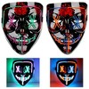GustoWave [2PACK] Halloween Led Mask Light Up Scary Mask Purge Mask with 3 Lighting Modes for Halloween Cosplay Costume,Blue/Red + Green/Purple - 2 of 4