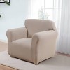 Santa Barbara Chair Slipcover Cream - Kathy Ireland: Stretch Fit, Box Cushion Compatible, Easy Care - 2 of 3