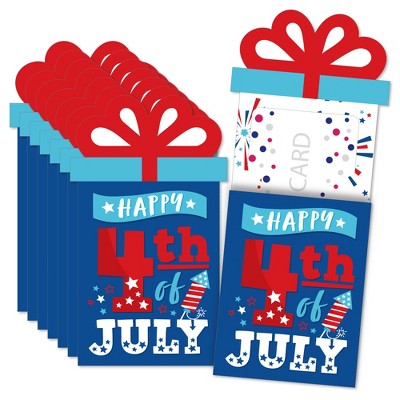 Big Dot of Happiness Firecracker 4th of July -  Party Money and Gift Card Sleeves - Nifty Gifty Card Holders - Set of 8