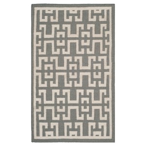 Newport Dhurrie Accent Rug - Soft Gray / Ivory (3