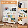 Vynxaria 4-Tier Kids Bookshelf, Toddler Book Display Shelves for Organized Bedrooms, Playrooms & Classrooms in White - 4 of 4
