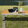 Syemin Folding Tables Outdoor Folding Camping Table, 2ft Portable Pinic Table with 3 Height, Lightweight Patio Side Table, Brown, 35.63"*15.83"*23.63" - 3 of 4