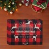 Unique Bargains Christmas Place Mats Flax Red Black Khaki 13"x17.7" 2 Pcs - 2 of 4