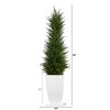 Nearly Natural 3.5-ft Cypress Artificial Tree in White Metal Planter UV Resistant (Indoor/Outdoor) - 3 of 4