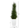 Nearly Natural 3.5-ft Cypress Artificial Tree in White Metal Planter UV Resistant (Indoor/Outdoor) - image 3 of 4