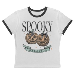 Social Collective Women Spooky Social Short Sleeve Graphic Cotton Retro Vintage Ranger Baby Tee - 1 of 4