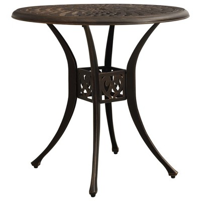 vidaXL Patio Table Bronze 30.7Inchx30.7Inchx28.3Inch Cast Aluminum