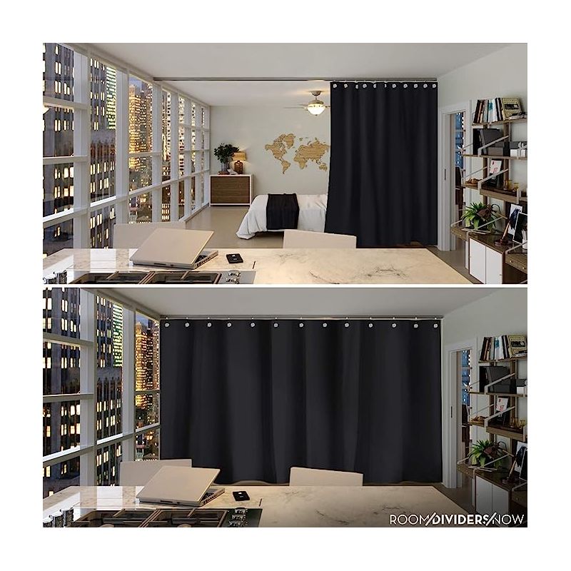 Room/Dividers/Now 9ft Tall x 15ft Wide Premium Room Divider Curtain, Midnight Black, 3 of 4