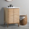 JONATHAN Y VAN1004 Calandre 20 in. W x 18 in. D x 33 in. H Thin Linear Slat Modern 2-Shelf Bath Vanity Cabinet Only (Sink Basin not Included) - 2 of 4