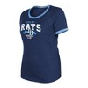 MLB Tampa Bay Rays Women's Heather Bi-Blend Ringer T-Shirt - 3 of 4