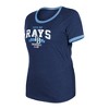 MLB Tampa Bay Rays Women's Heather Bi-Blend Ringer T-Shirt - image 3 of 4