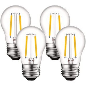 Luxrite 4W Vintage A15 LED Bulb Dimmable, 400 Lumens, 2700K Warm White E26 40W Equivalent Clear Glass Filament Light Bulbs Damp Rated UL Listed 4 Pack - 1 of 4