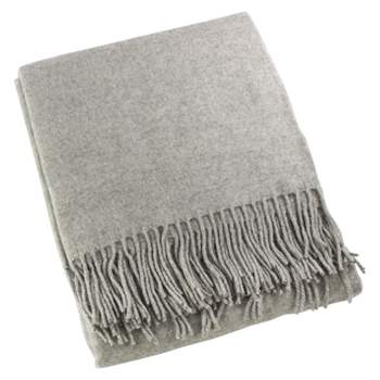 50"x60" Classic Design Throw Blanket Light Gray - Saro Lifestyle